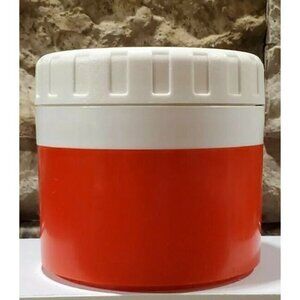 Vintage THERMOS Model # 1155/4 INSULATED FOOD JAR Soup LUNCH CONTAINER Red White